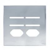 Placa p/ 4 Interruptors + Tomada dupla 4x4 - Novara glass Espelhada